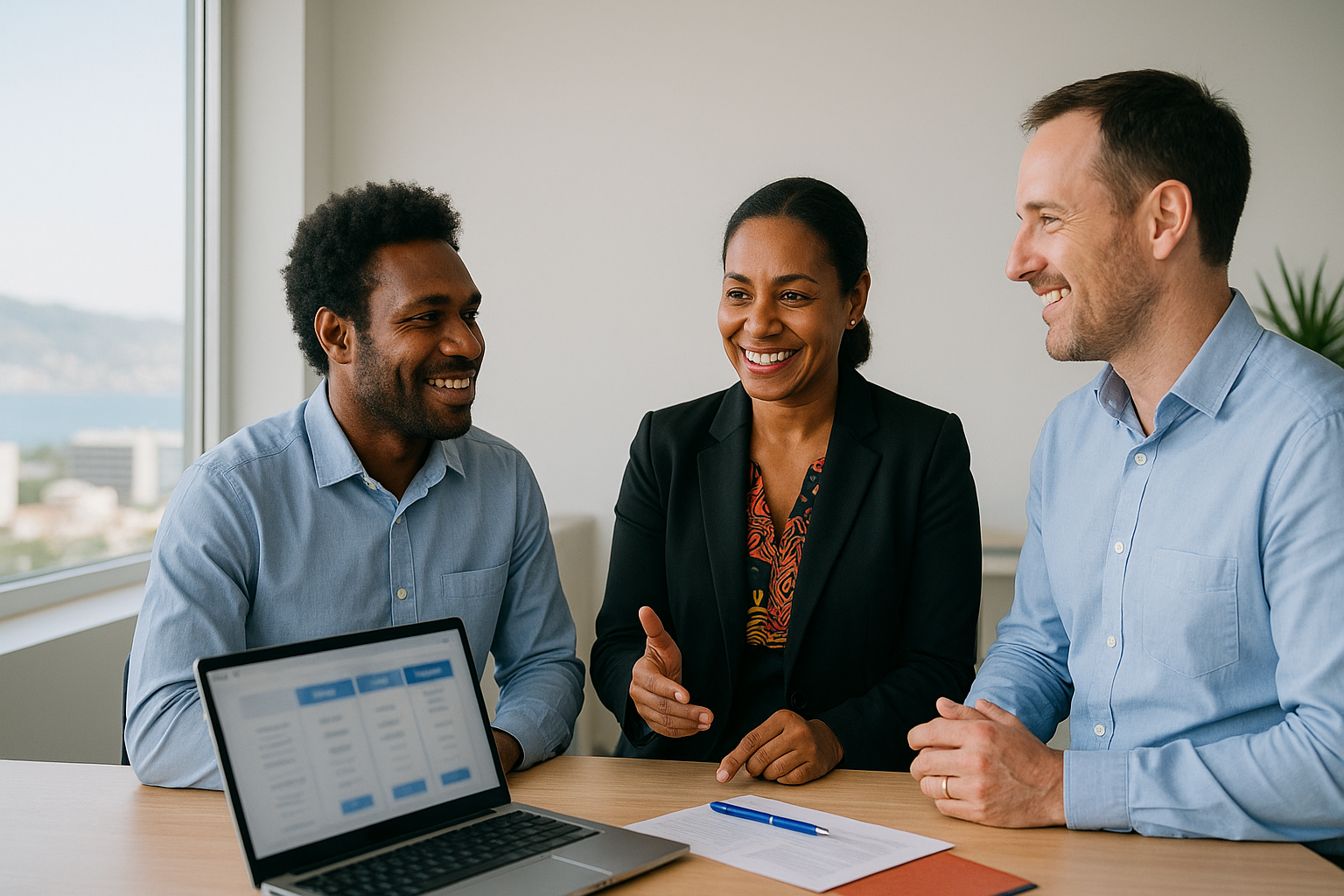 Professional team discussion